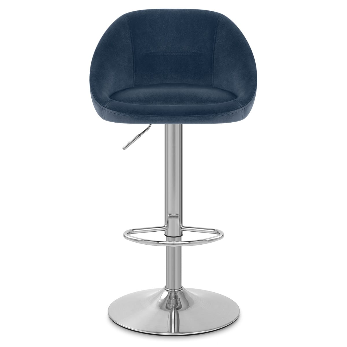 Decco Brushed Stool Blue Velvet