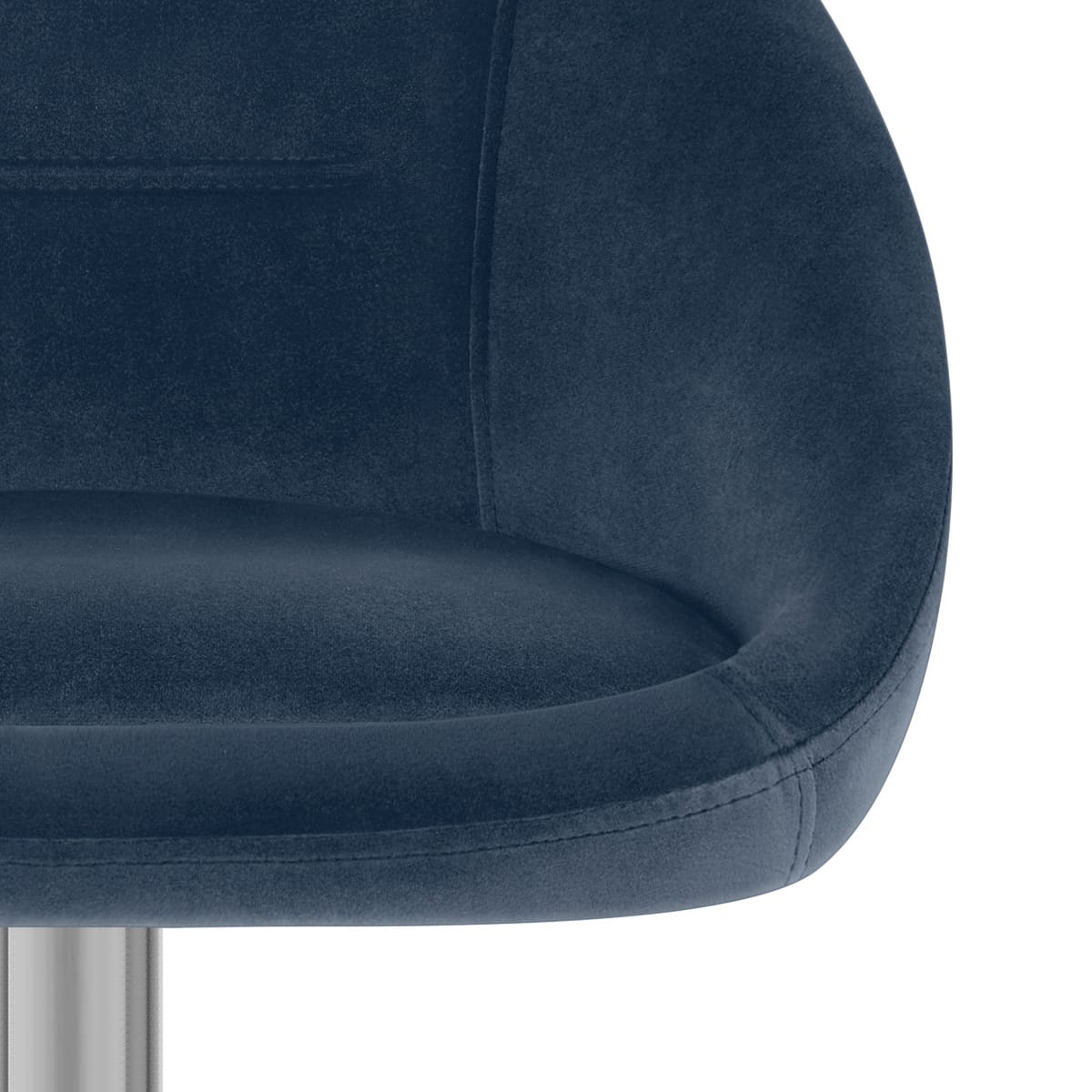 Decco Brushed Stool Blue Velvet