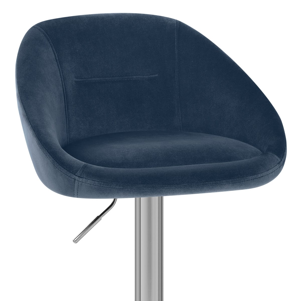 Decco Brushed Stool Blue Velvet