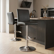 Deluxe Brushed High Back Stool Black