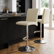 Deluxe Brushed High Back Stool Cream