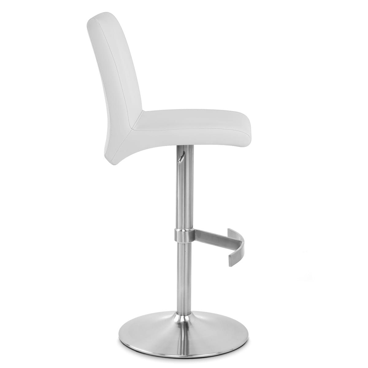 Deluxe Brushed High Back Stool White
