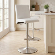 Deluxe Brushed High Back Stool White