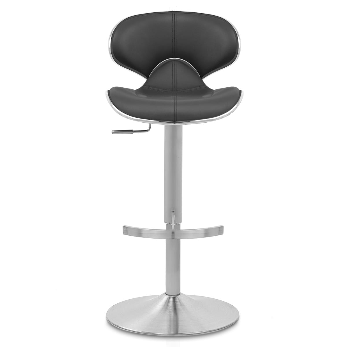 Deluxe Duo Leather Brushed Stool Black