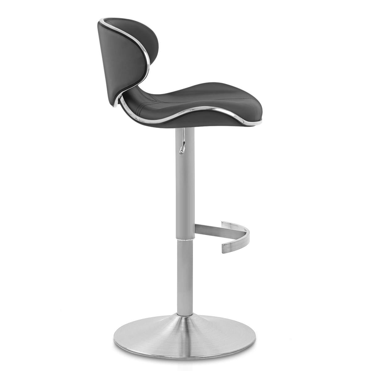 Deluxe Duo Leather Brushed Stool Black