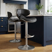 Deluxe Duo Leather Brushed Stool Black