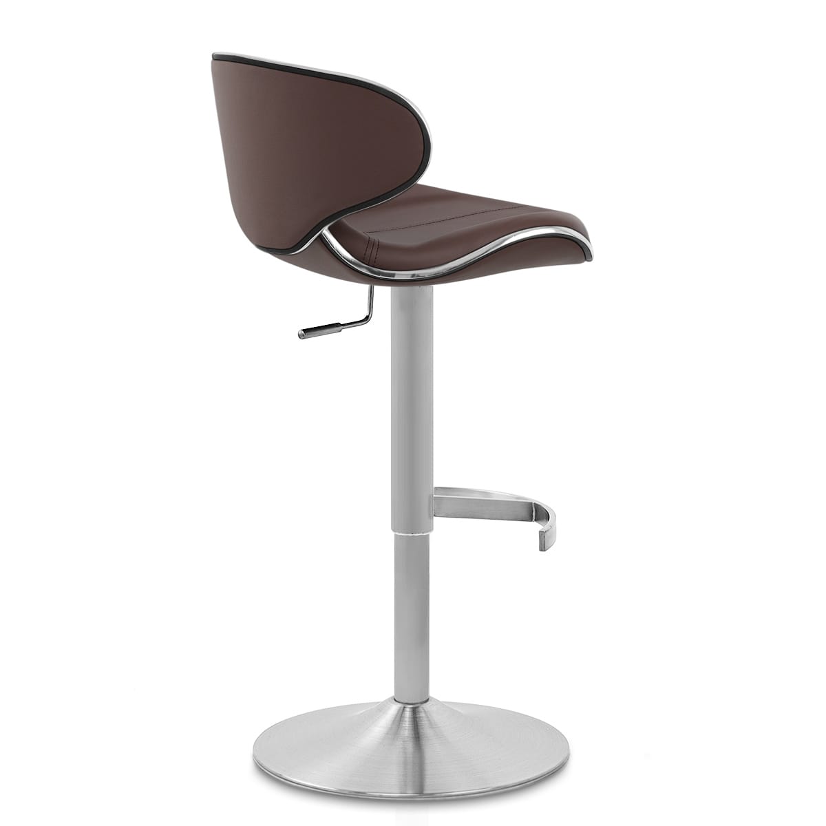 Deluxe Duo Leather Brushed Stool Brown