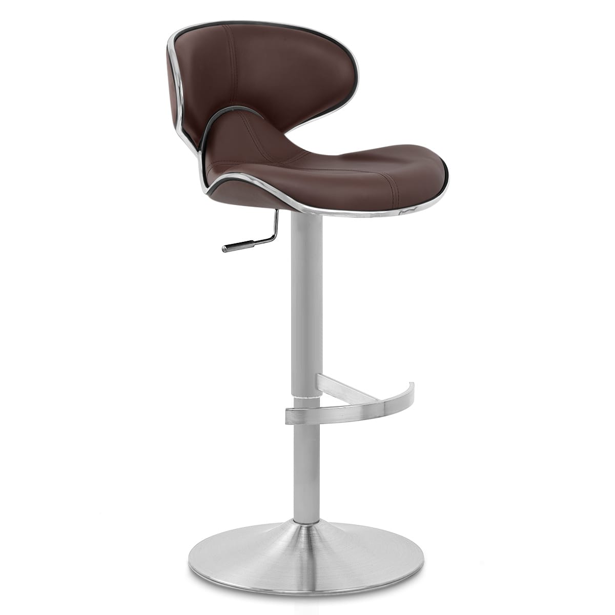 Deluxe Duo Leather Brushed Stool Brown