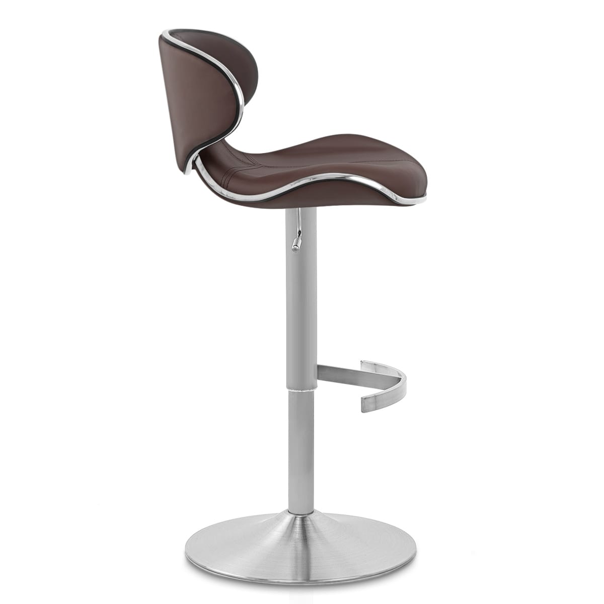 Deluxe Duo Leather Brushed Stool Brown