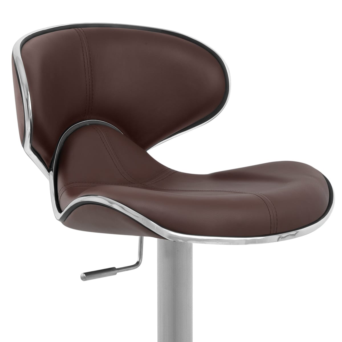 Deluxe Duo Leather Brushed Stool Brown