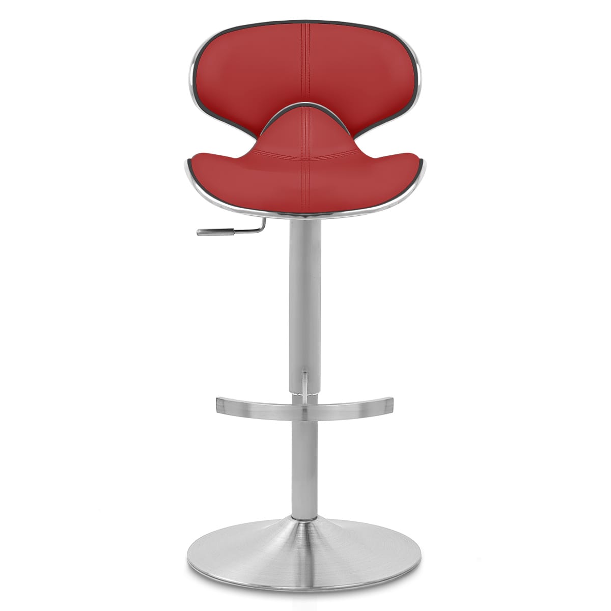 Deluxe Duo Leather Brushed Stool Red