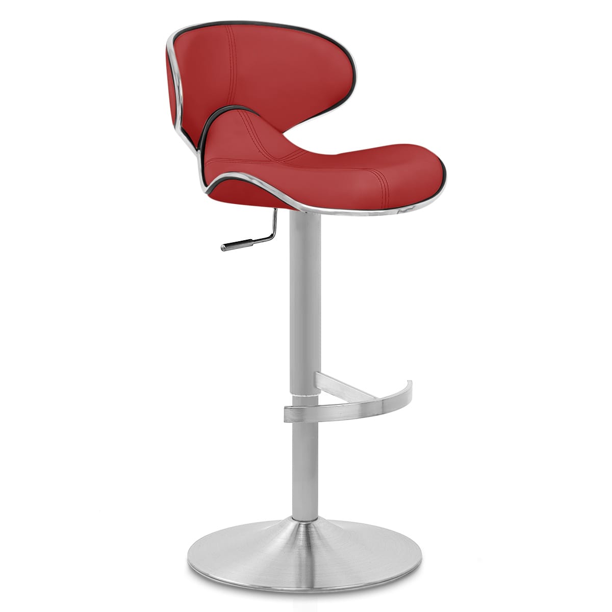 Deluxe Duo Leather Brushed Stool Red
