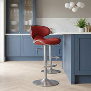Deluxe Duo Leather Brushed Stool Red