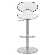 Deluxe Duo Leather Brushed Stool White