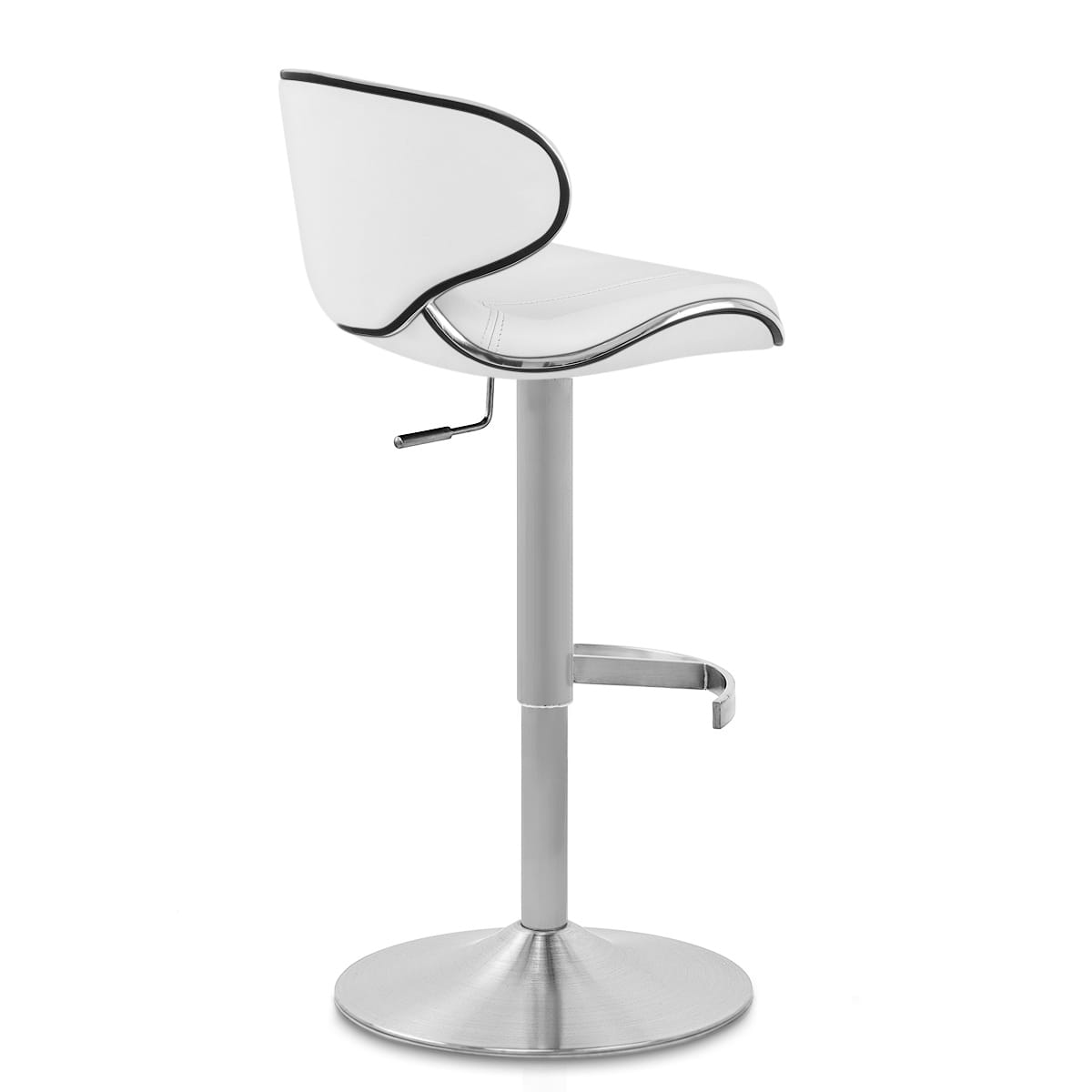 Deluxe Duo Leather Brushed Stool White