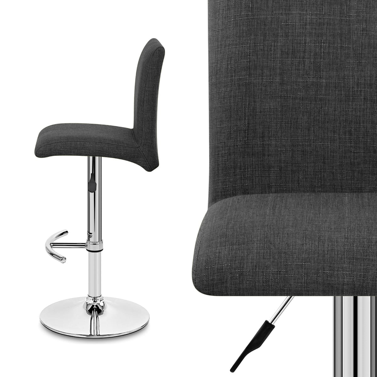 Deluxe High Back Stool Grey Fabric