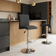 Deluxe High Back Stool Grey Fabric