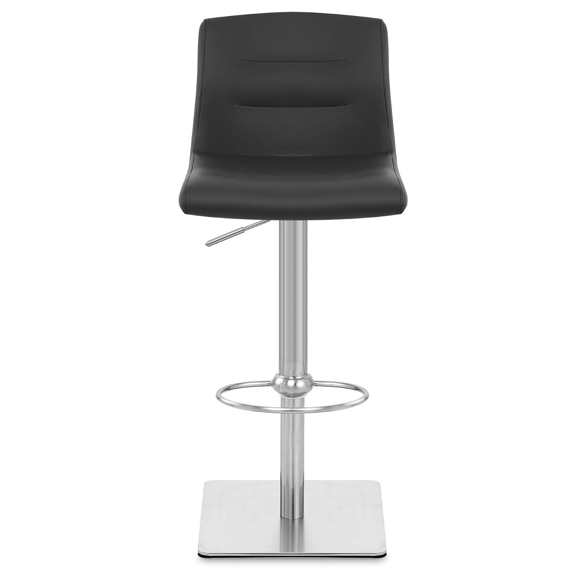 Deluxe Paradis Leather Brushed Stool Black