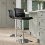 Deluxe Paradis Leather Brushed Stool Black