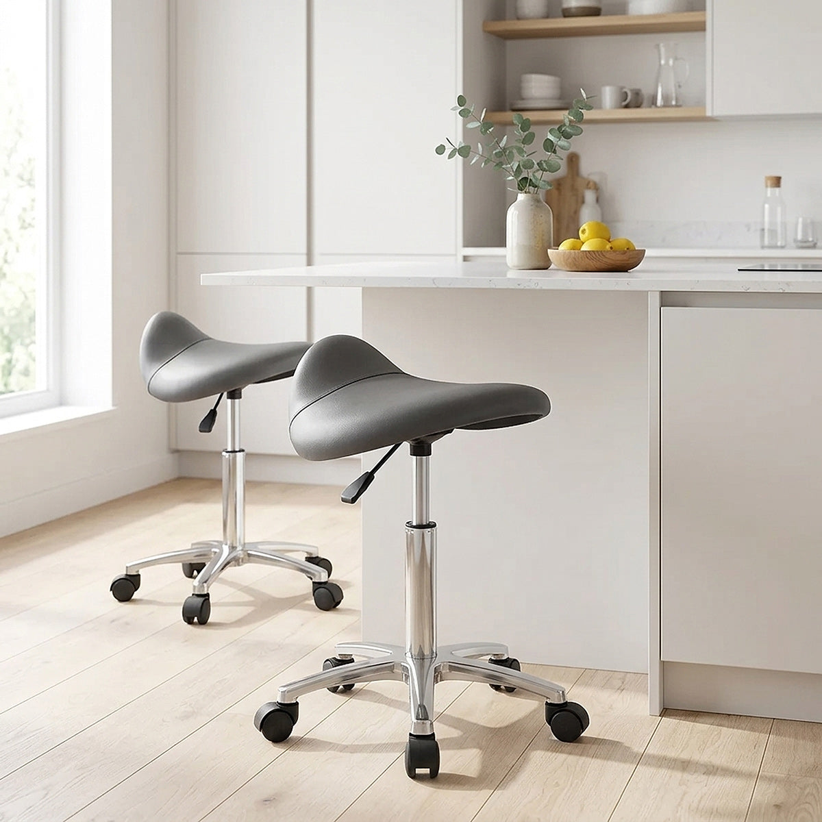 Deluxe Saddle Stool Grey
