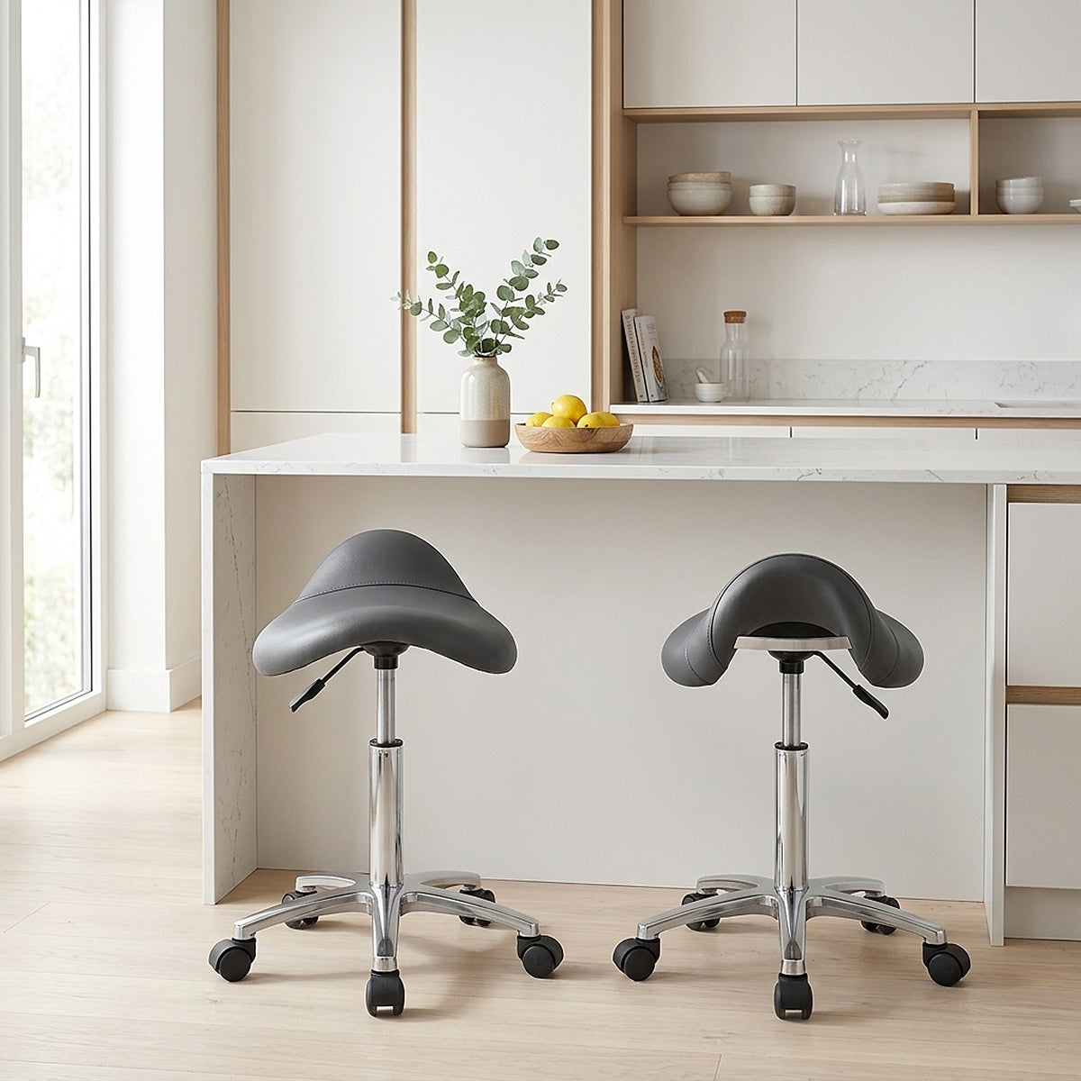 Deluxe Saddle Stool Grey