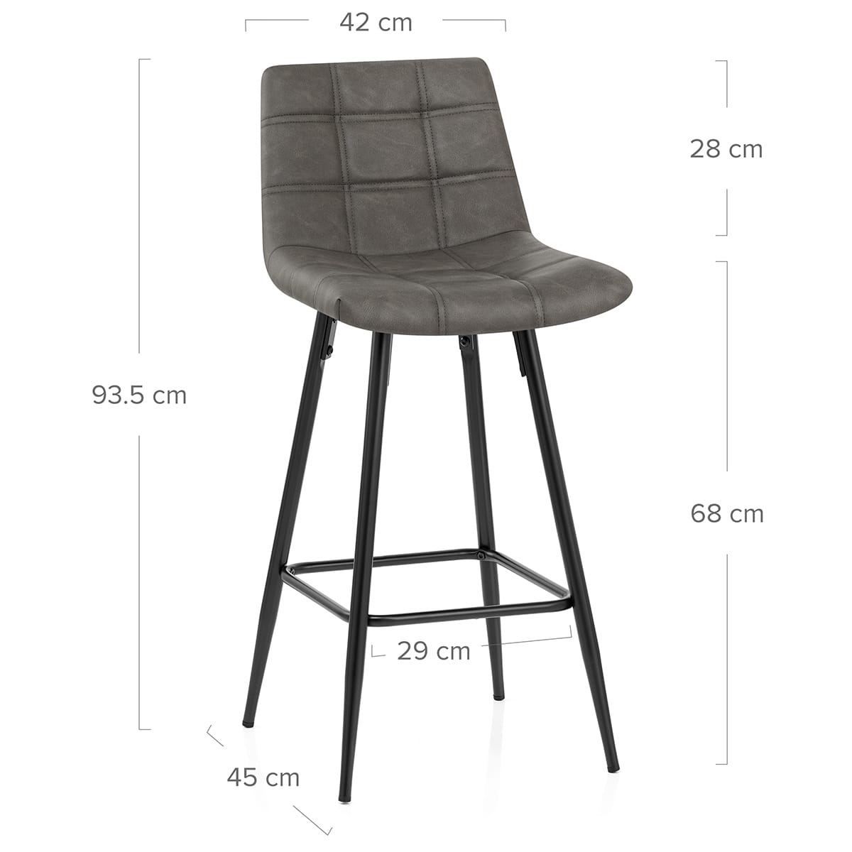 Destiny Bar Stool Antique Dark Grey