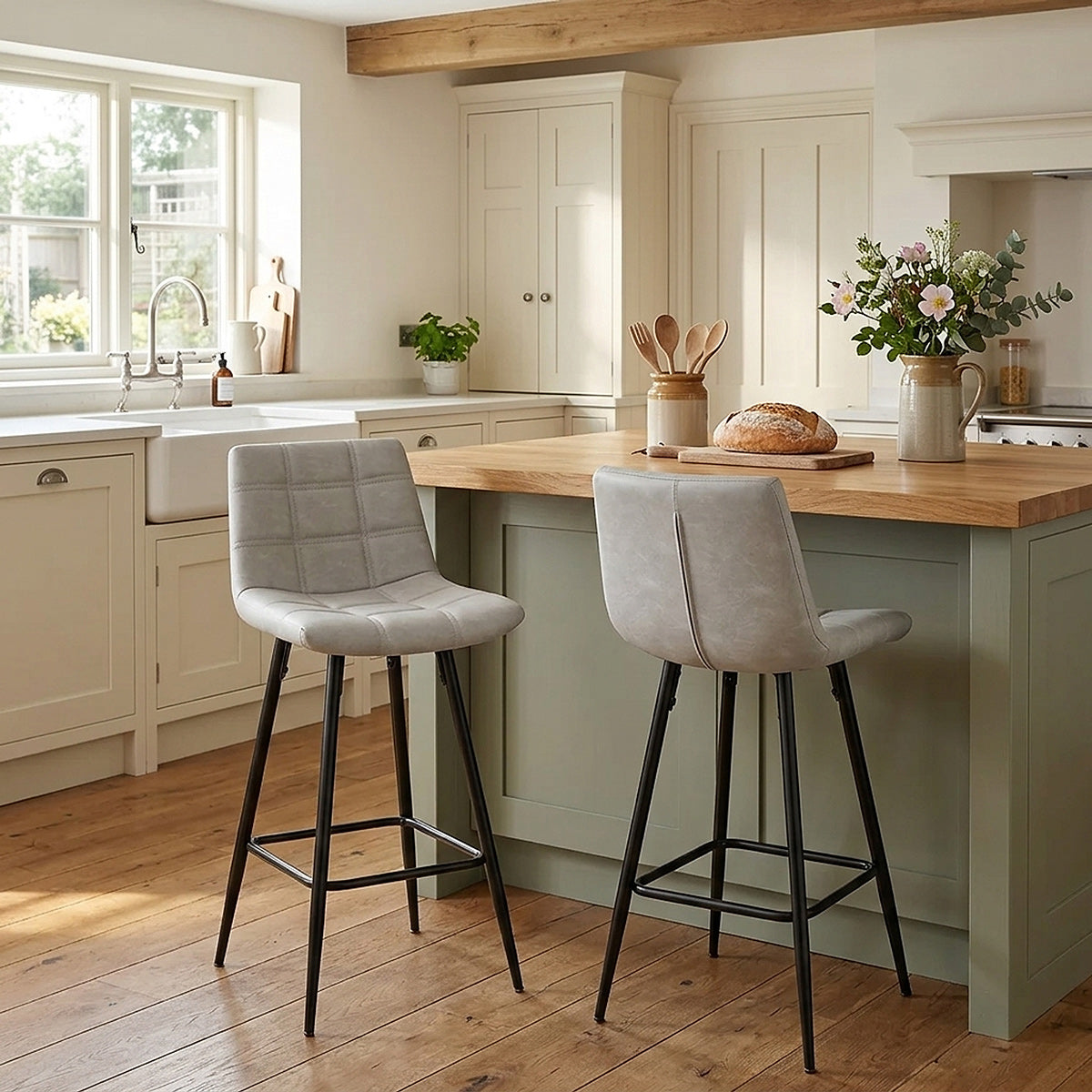 Destiny Bar Stool Antique Light Grey