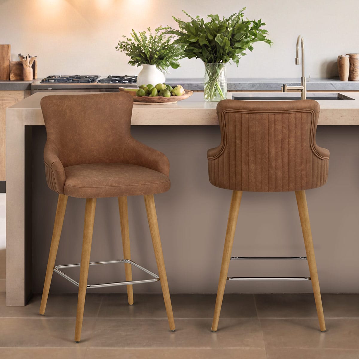 Diablo Oak Bar Stool Tan
