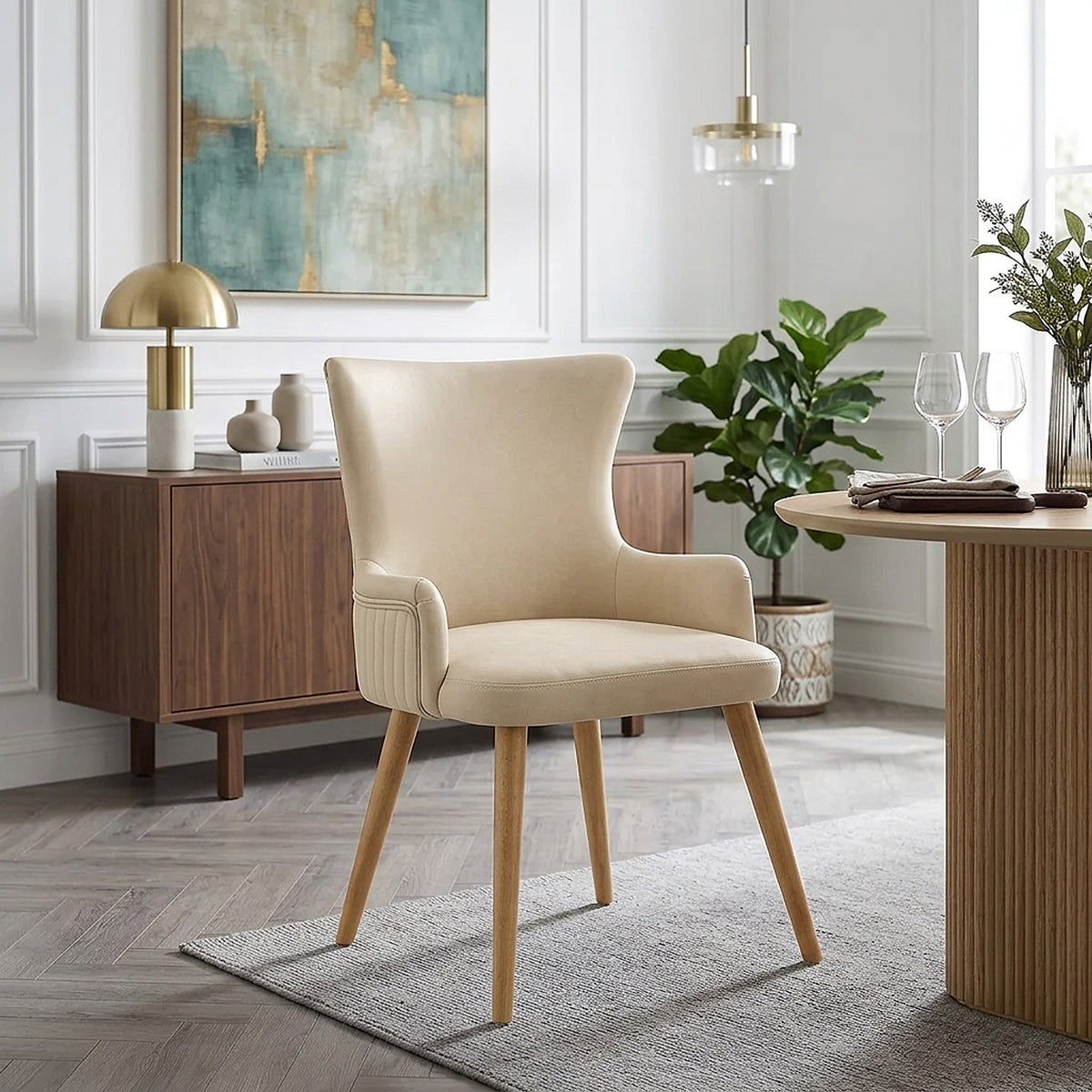 Diablo Oak Dining Chair Beige
