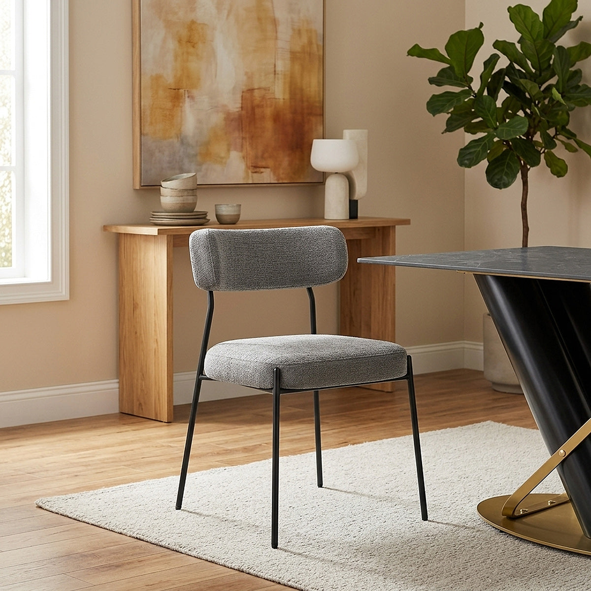 Diana Chair Grey Fabric