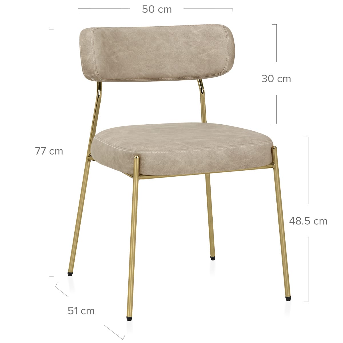 Diana Gold Chair Beige
