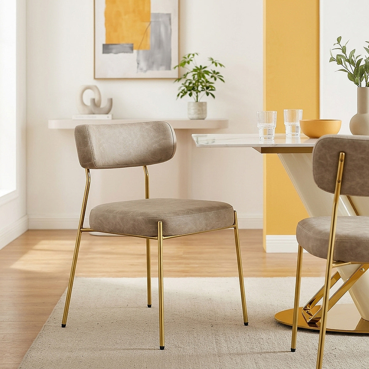 Diana Gold Chair Beige