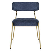 Diana Gold Chair Blue Fabric