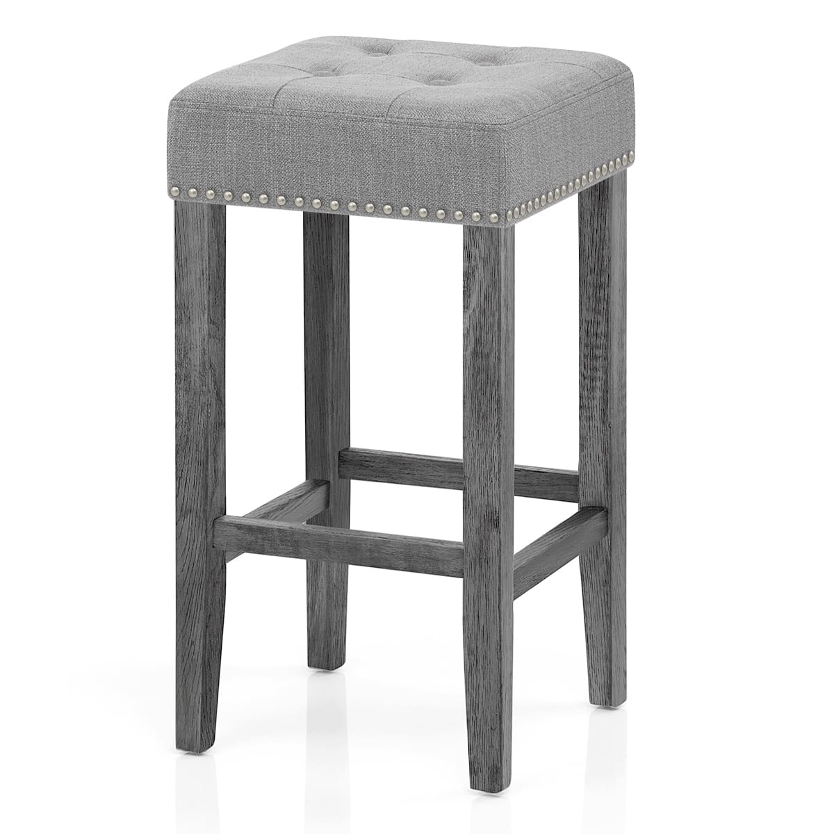 Dove Bar Stool Light Grey Fabric