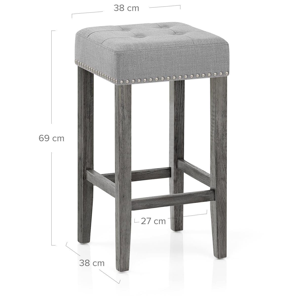 Dove Bar Stool Light Grey Fabric