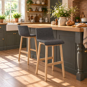 Drift Oak & Charcoal Fabric Stool