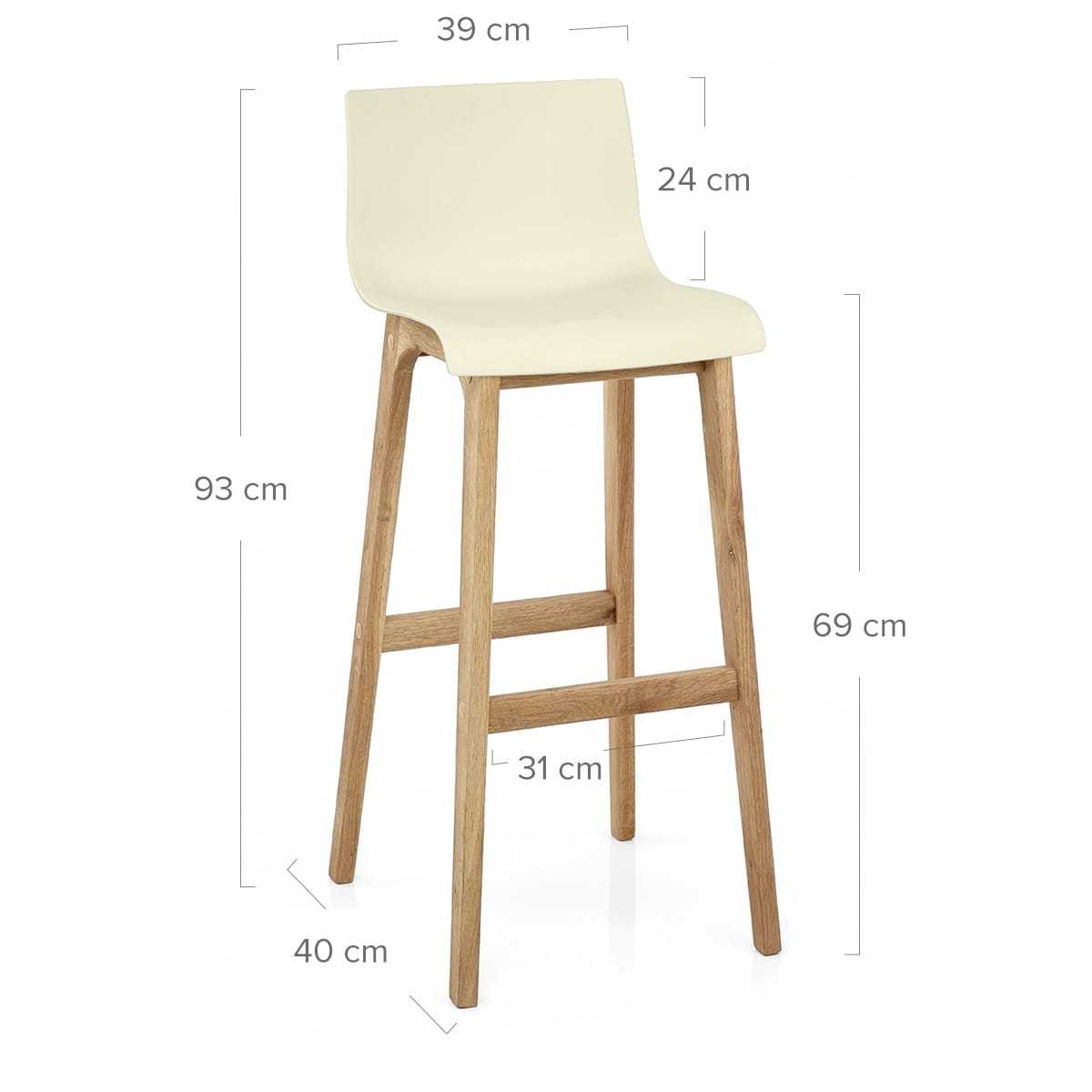 Drift Oak & Cream Bar Stool