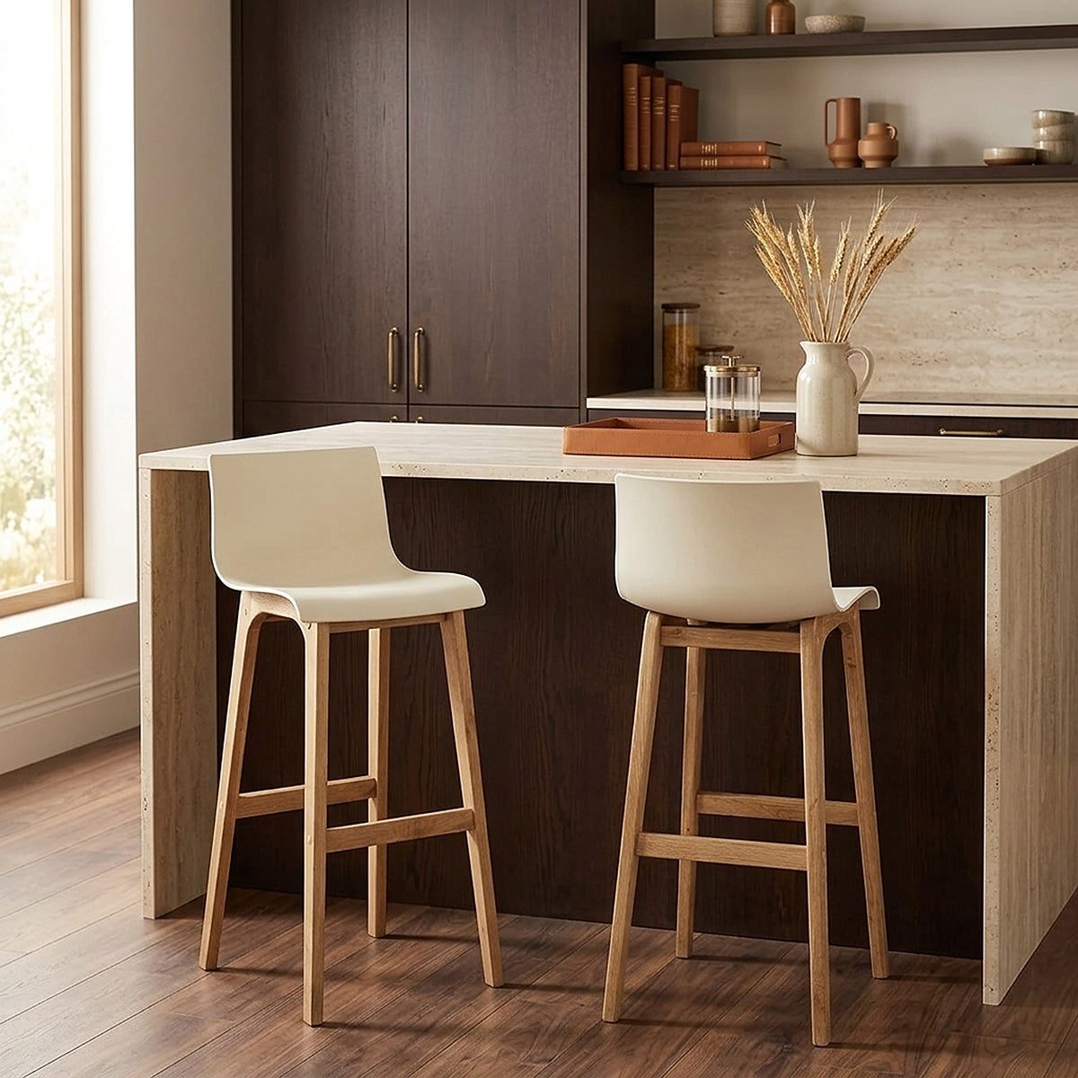 Drift Oak & Cream Bar Stool