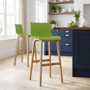 Drift Oak & Green Bar Stool