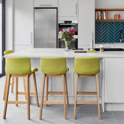 Drift Oak & Green Fabric Stool
