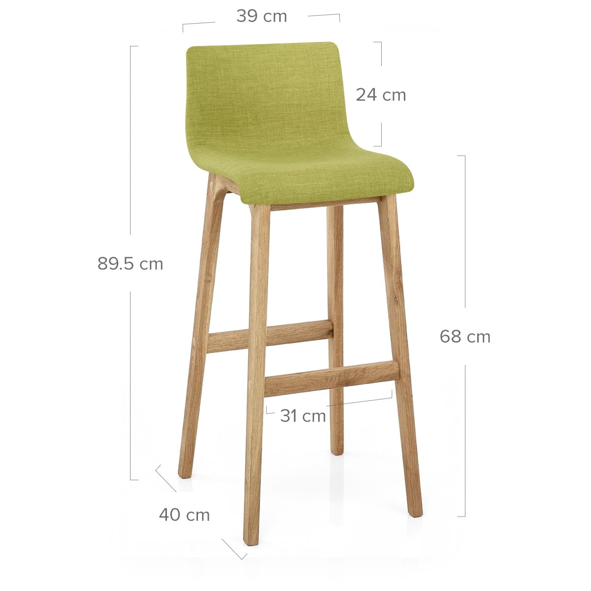 Drift Oak & Green Fabric Stool