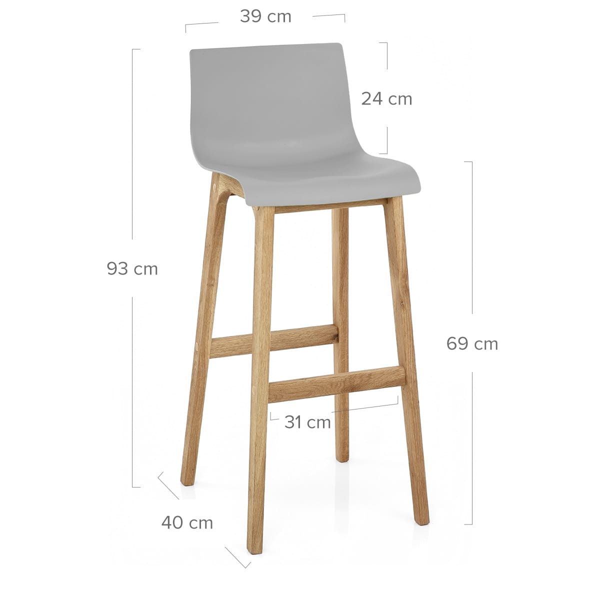 Drift Oak & Light Grey Bar Stool