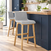 Drift Oak & Light Grey Fabric Stool