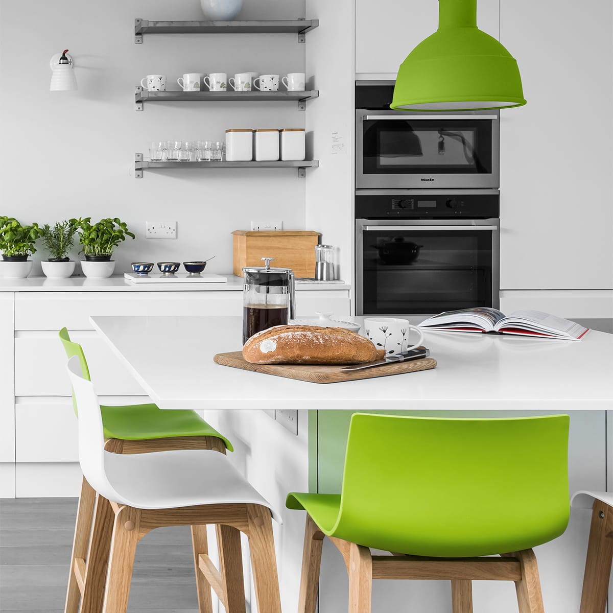 Drift Oak & White Bar Stool