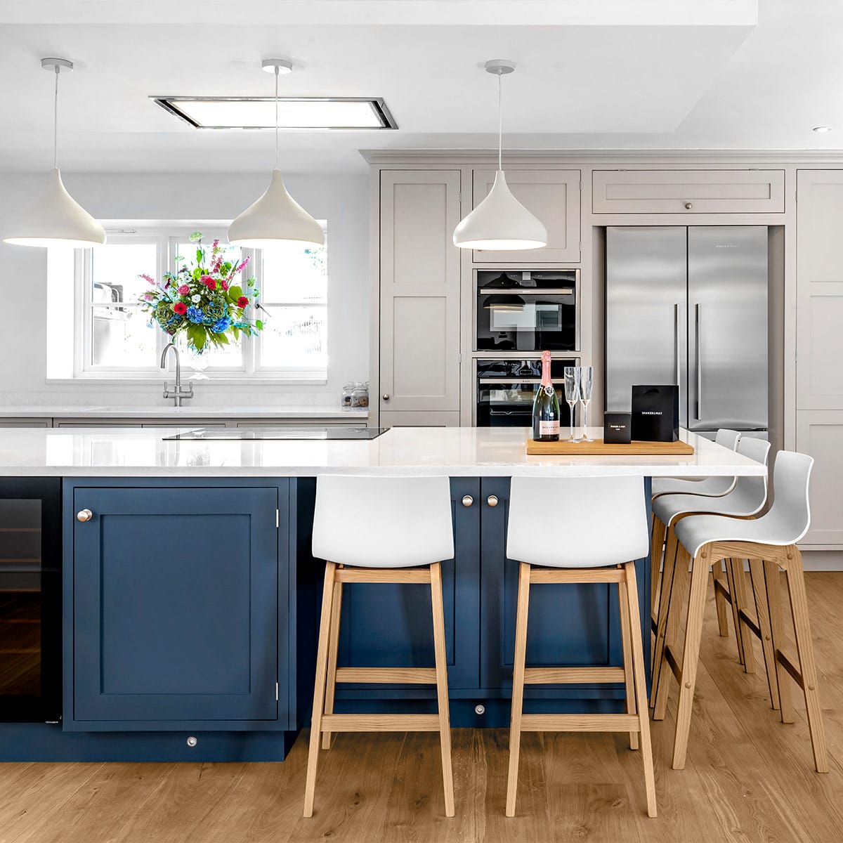 Drift Oak & White Bar Stool