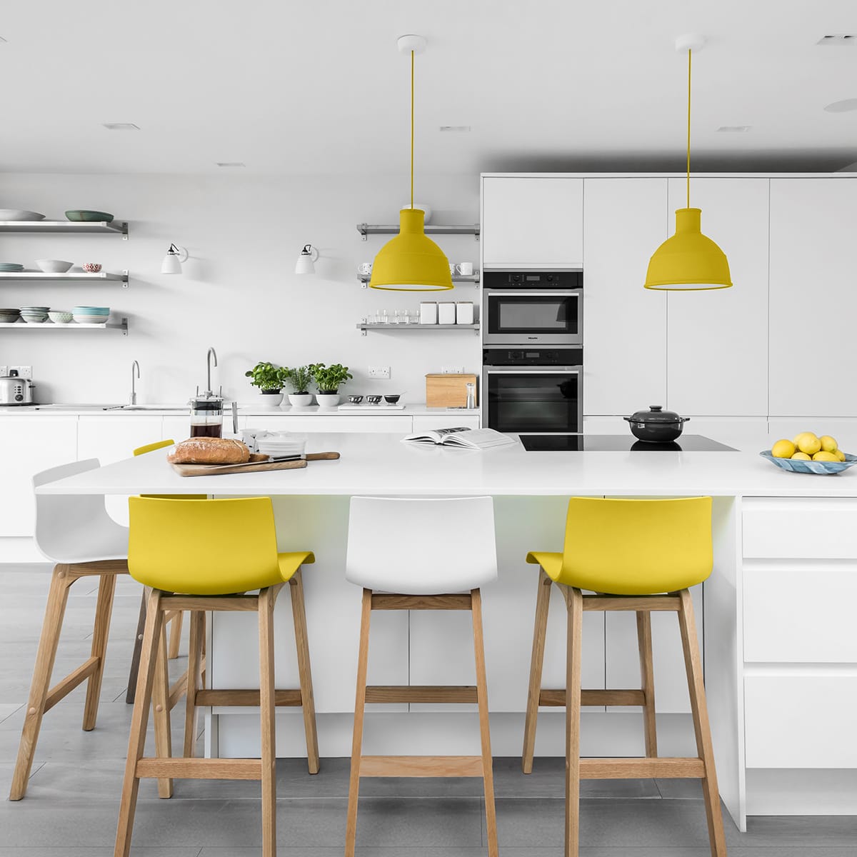 Drift Oak & Yellow Bar Stool