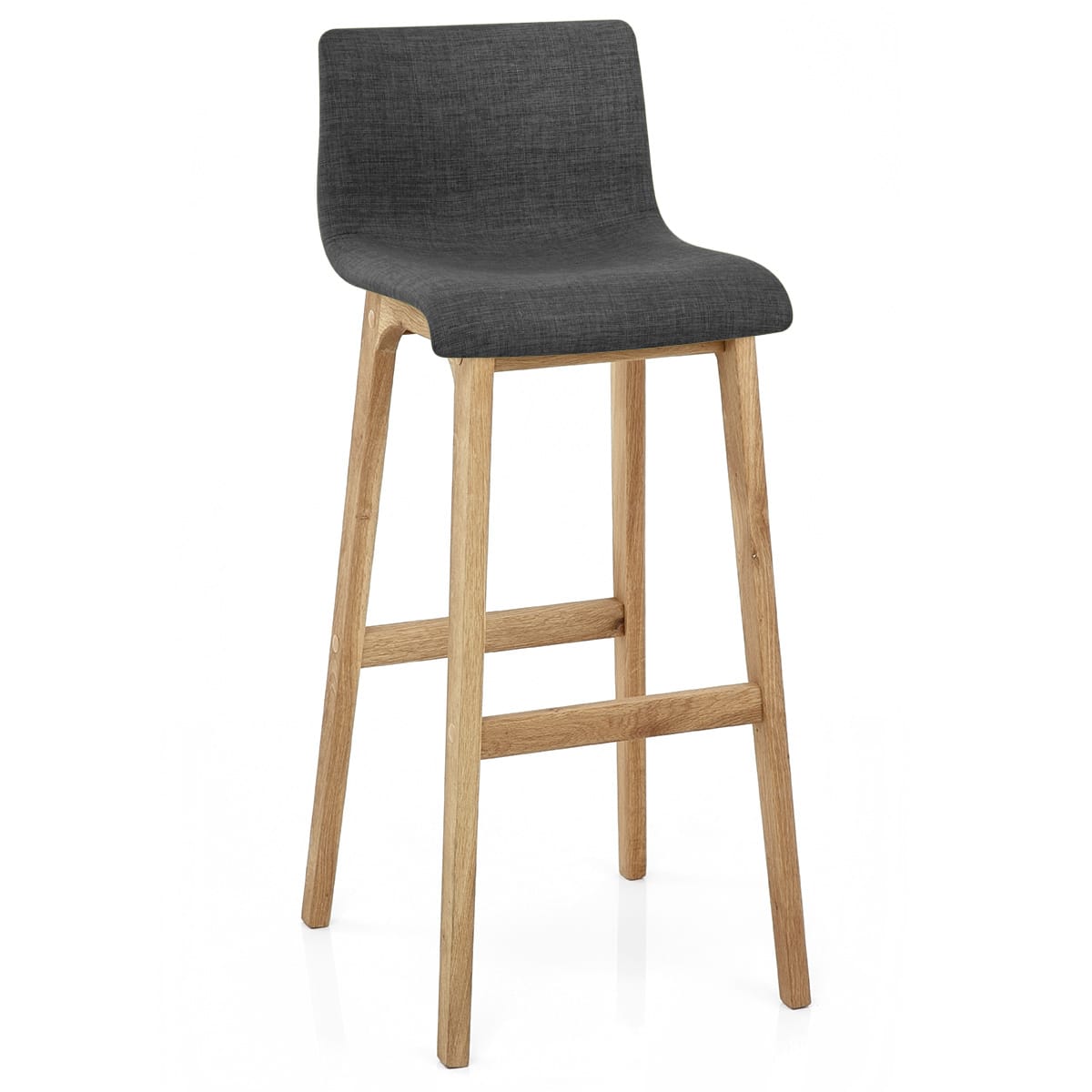 Drift Oak & Charcoal Fabric Stool