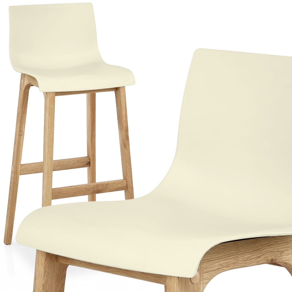 Drift Oak & Cream Bar Stool