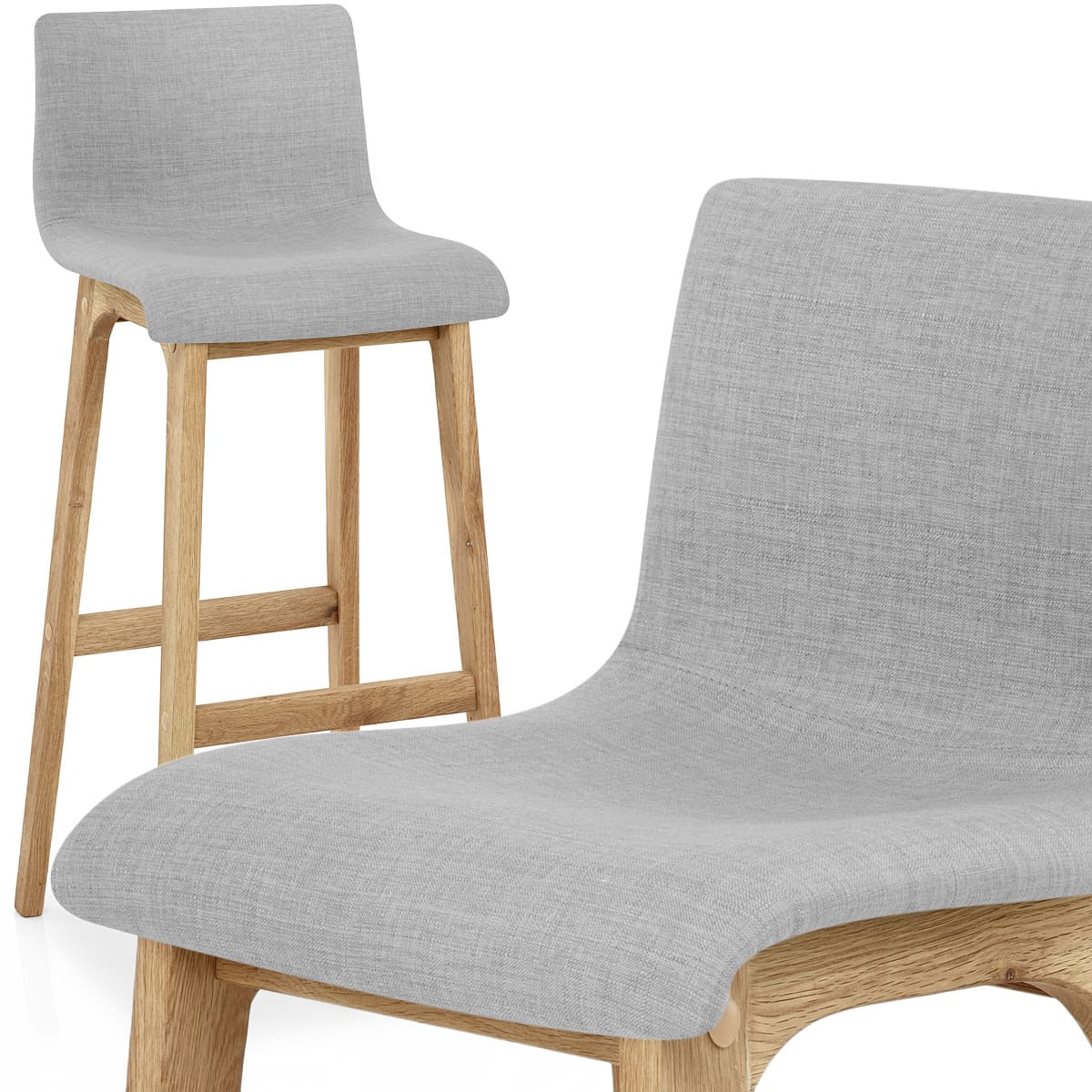 Drift Oak & Light Grey Fabric Stool