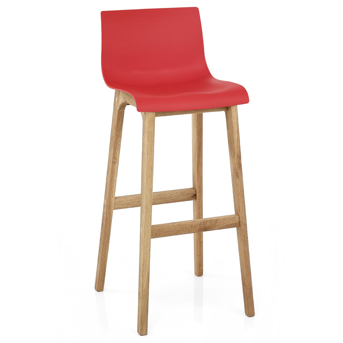 Drift Oak & Red Bar Stool